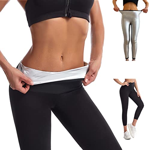 Merlvida Schwitzhose zum Abnehmen Sauna Hose Damen Hot Thermo Sweat Jogginghose Schwitz Leggings Damen High Waist Sporthose Schweiß Schwitzanzug Shape Laufhose Sportleggins für Gym, Yoga, Fitness