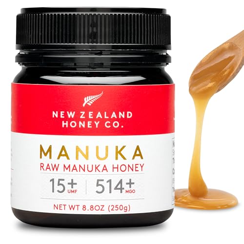New Zealand Honey Co. Manuka Honig MGO 514+ / UMF 15+ | Aktiv und Roh - Hergestellt in Neuseeland - Zertifiziertem Methylglyoxal Gehalt - 250g - Manuka Honig 550 - Raw Honey - Rohhonig