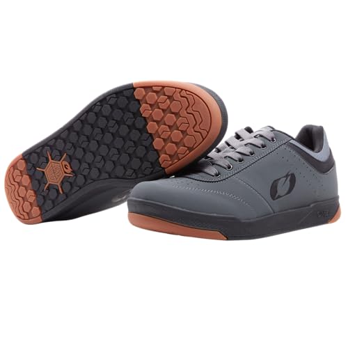 O'NEAL | Mountainbike-Schuhe | MTB Downhill Freeride | Vegan | Ultimatives Gleichgewicht zwischen Grip und Fußpositionierung, atmungsaktiv | Pumps Flat V.22 Shoe | Erwachsene | Grau Schwarz | Größe 44