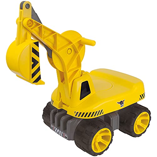 BIG - Power-Worker Maxi-Digger - Kinderfahrzeug, geeignet als Sandspielzeug und für das Kinderzimmer, Baggerfahrzeug zum Sitzen bis 50 kg, für Kinder ab 3 Jahren