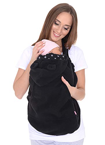 Mija - Tragecover, Universal Bezug für Baby Carrier/Tragetücher/Cape 4023 (Schwarz/mit Punkten)