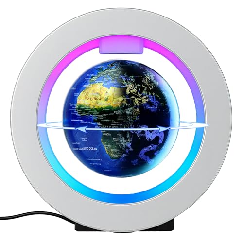 KAIMC Magnetische Schweben Globus Beleuchtet Auto Spin Deko Mit Tiere Sternbildern Led-Licht Erwachsene,Schreibtischdekorationen Globus Spielzeug FüR Kinder Geburtstagsgeschenke FüR Teenager