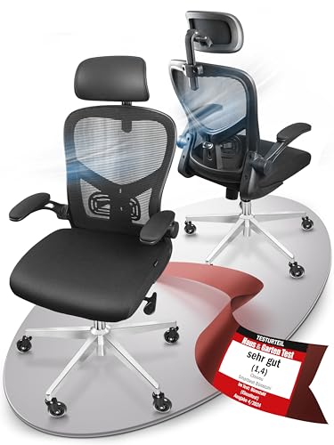 CLOUVOU SmartSeat Bürostuhl Ergonomisch [TESTSIEGER] Schreibtischstuhl 100% individuell einstellbar | Büro Stuhl & Gaming Stuhl | Computerstuhl Home Office Chair Ergonomic | Drehstuhl 150 kg