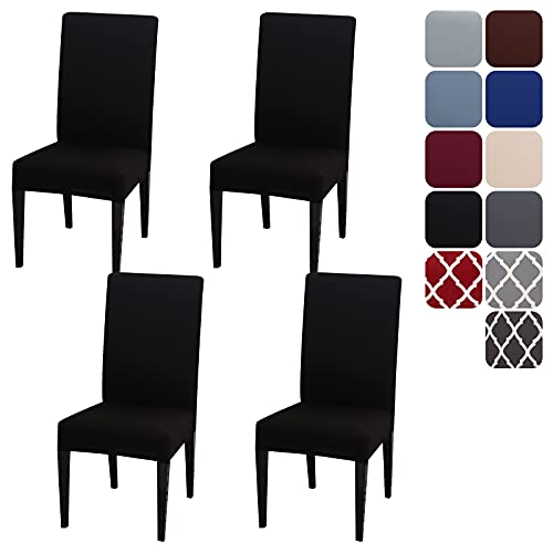 Aisprts Stuhlhussen 4er Set Stretch Stuhlhussen für Esszimmerstühle, Abnehmbarer Waschbarer Stühle Schutz Dekoration Stuhlbezug für Haus, Küche, Hotel, Restaurant, Bankett, Hochzeit, Party