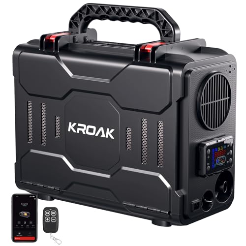 HCALORY (KROAK) 12V/24V Tragbare Diesel-Standheizung, 8KW All-in-One Diesel Luftheizung, Bluetooth APP-Steuerung und LCD-Display für Autos, LKWs, Boote, Busse und Wohnmobile