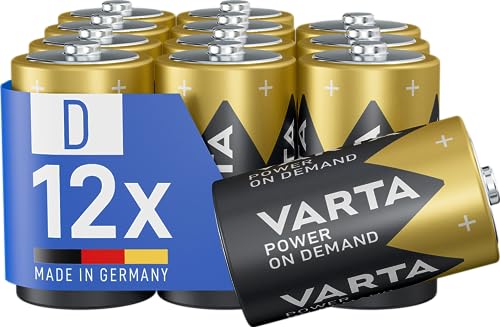 VARTA Batterien D Mono, 12 Stück, Power on Demand, Alkaline, Vorratspack, smart, flexibel, leistungsstark, ideal für Computerzubehör, Smart Home Geräte, Made in Germany