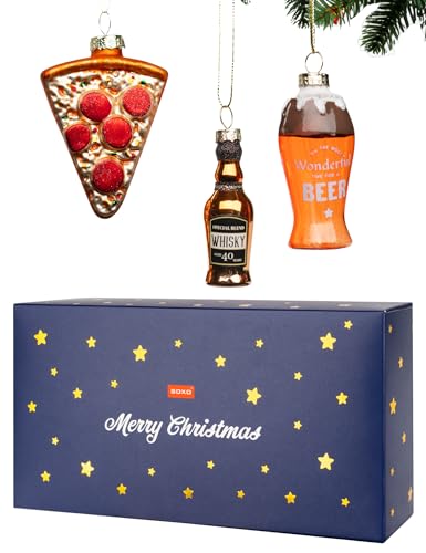 soxo Lustige Weihnachtskugeln Glas Weihnachtsbaum Deko Weihnachten Geschenk Hochzeit Alkohol Weihnachtskugeln