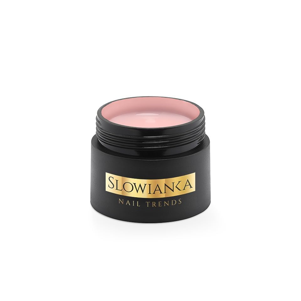 Slowianka Nail Trends Konstruktionsgel, Baugel UV, LED Gel, Light Beige Cover Ideal Tixotropy, Easy Levelling, Selbstnivellierung, 15g Aufbaugel für Gelnägel, Build Gel für UV Lampe Beige