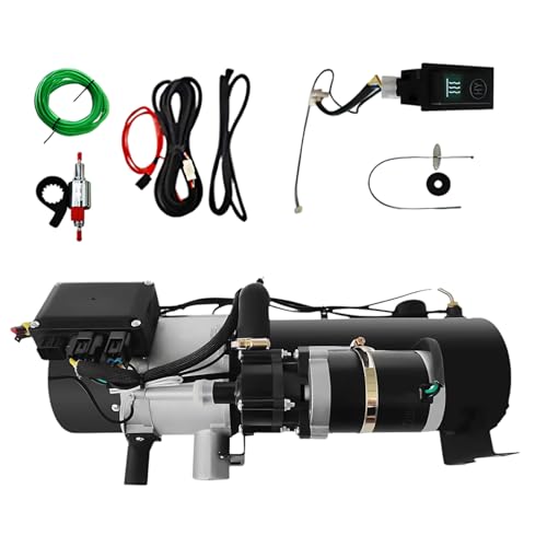 TAZZOR Diesel Warmwasserbereiter, 12V 10KW Hydronic Heizung, Hydronic Kühlmittelheizung, Heizöl Warmwasserbereiter Notheizung, Tragbaren Wasserheizer für Camping Aktivitäten im Freien