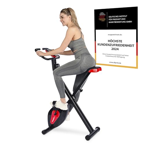 Christopeit Sport Klappheimtrainer X-Bike, Ergometer, Fitnessbike indoor mit Magnet-Bremssystem, klappbar, leise