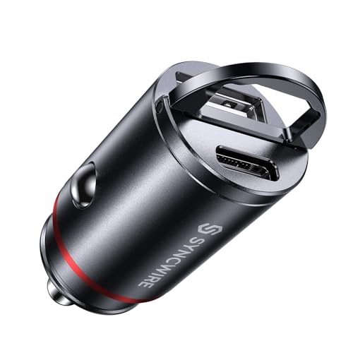 Syncwire 60W Zigarettenanzünder USB C & USB Auto Adapter [PD 3.0 & QC 3.0] Super Mini Ganzmetall KFZ Ladegerät USBC Kompatibel mit iPhone 16/15/14/13/12/11 Serie, Samsung, Huawei, Xiaomi, Google Pixel