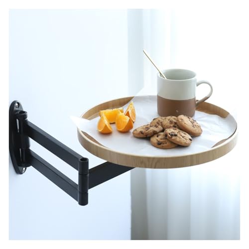 WLCNYL An der Wand montierter, zusammenklappbarer, runder Tisch, teleskopische Längenverstellung, an der Wand montierter Kleiner Schreibtisch, abnehmbares und umkehrbares Design, um 1 Zentimeter er