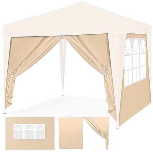 KESSER® 2X Seitenwand für Pavillon 3x3m - Faltpavillon Pop Up | klappbar | platzsparend | verstaubar, Beige