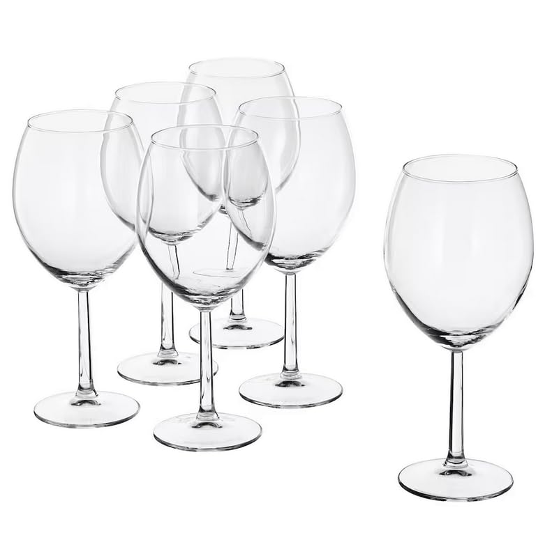 Inter IKEA Systems B.V 6er Set SVALKA Rot Weinglas, Klarglas, 60 cl