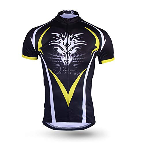 Herren Kurzarm Radtrikot, kurzärmlige Rad-Oberteile Radtrikots Fahrrad-Hemd Fahrradkleidung MTB-Rennrad-Shirts mit Tasche Reflektierendes, schnell trocknendes, atmungsaktives Gewebe,XL