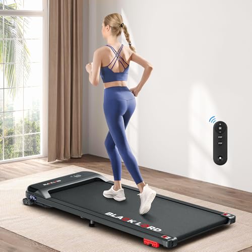 BLACK LORD Unter Schreibtisch Laufband, Gehpad 2 in 1 für Gehen und Joggen, 3.2HP Fitnessgeräte, Tragbare Unter Schreibtisch, Haus und Büro, 140kg Kapazität,MS2, Dunkelschwarz