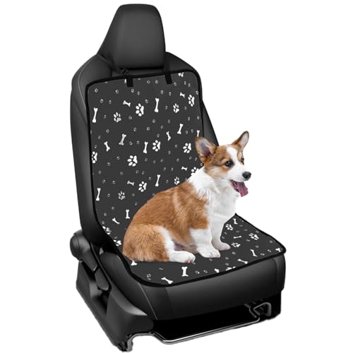 Autositzbezüge für Hunde, Vorder Hund Autoschondecke Rückbank, Autositzschoner Kratzfester Rutschfester, Hund Auto Autositz Abdeckung Universell passend für Pkw, LKW, Transporter und SUVs (Schwarz)