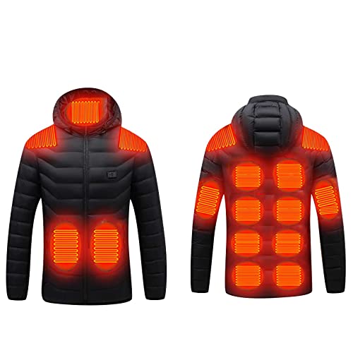Damen Beheizbare Jacke Intelligente, 9 Zonen Heizung Elektrischer Heizmantel Mit Einzelsteuerung, Sale Winterjacke Leichte Aus Baumwolle, Beheizte Jacke Warme Dicke Wintermantel Mit Wärmefunktion