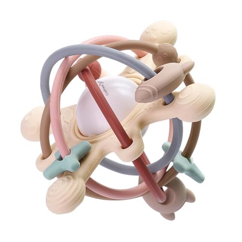 Colifree® - Beißring Baby, Baby Spielzeug ab 3 Monate, Flexibles Design mit Rassel, Beißspielzeug, Zahnungshilfe baby, Greifball für babys, Leicht zu Greifendes, Ideal Fūr Kleine Hände