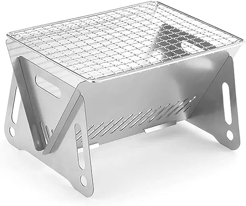 Lixiin Grill Klappgrill Campinggrill, Barbecue Tragbarer BBQ Kohle Smoker Grill für Kochen Camping Wandern Picknick, Picknickgrill Holzkohlegrill（21 * 16 * 12cm)