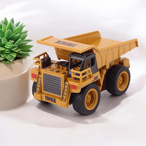 RC Mini Muldenkipper 1:64, Ferngesteuerter Kipplaster, Dumper, Kipper, Robustes Baustellen-Fahrzeug, Detailreiches Bagger-Spielzeug, integriertem Akku Baumaschinen-Spaß für Kinder, Erwachsene, Sammler
