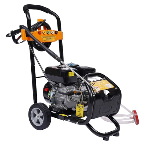 Hochdruckreiniger 7.5PS Motor 3600 RPM Profi Hochdruckreiniger Benzin Benzinmotor Dampfstrahler Tool Flächenreiniger mit 5 Düsen