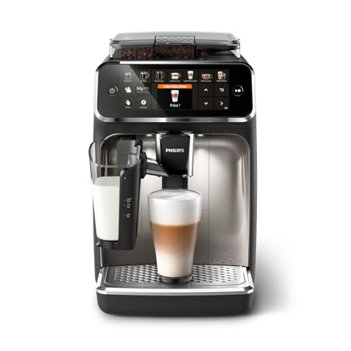 Philips Serie 5400 Kaffeevollautomat – LatteGo Milchsystem, 12 Kaffeespezialitäten, Intuitives Display, 4 Benutzerprofile, Chrom (EP5447/90)