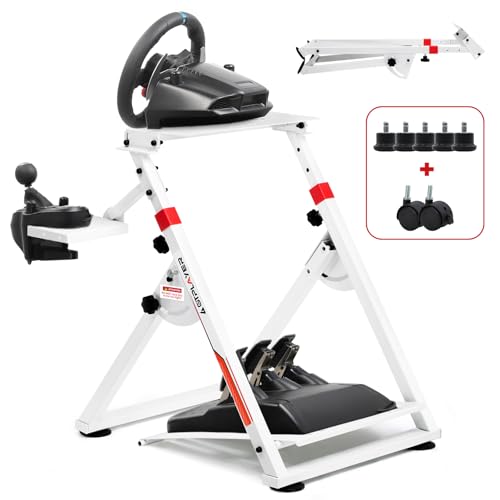 GTPLAYER Lenkradständer für Lenkrad Gaming Wheel Stand Racing Lenkradständer mit V1 V2 Schalthebelhalterung Neigungsverstellbares Gestell PS4 Xbox PC