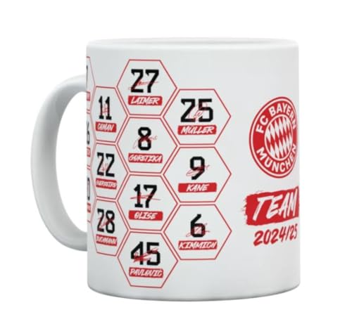 FC Bayern Tasse Signature 2024-25 Kaffeetasse Teetasse Manschaftstasse Unterschriften Cup Mug FCB