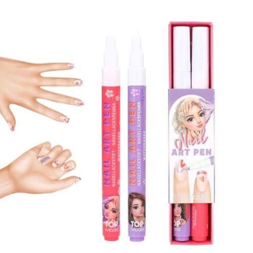 TOPModel Nagellackstifte im Set - 2 Stück BEAUTY and ME Stifte für schönere Nägel zum Bemalen in rosa und lila