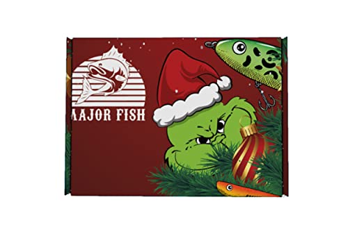 Major Fish Weihnachtsbox Geschenk für Angler 39-teilig Adventsgeschenk Raubfisch