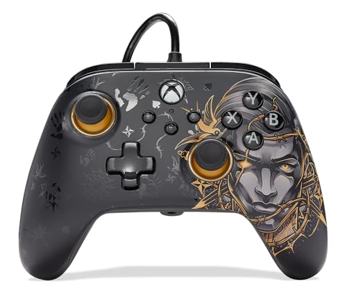 PowerA, Kabelgebundener Gamepad Controller Für Xbox Series X & S, Mit 10 Fuß USB-Kabel, Anti Reibungsringe, Funktioniert Mit Xbox One und Windows, Grau