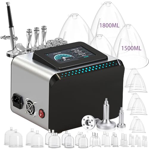 Yofuly 3 in 1 Vakuum Massagegerät, Multifunktionales Diamant Gerät und Spray, Professionelle Elektrische Schröpf-Massage mit 34 Tassen, 4 Pumpen große Saugkraft