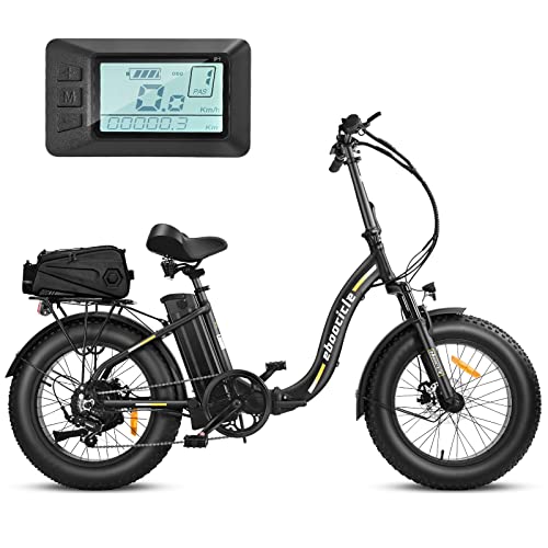 eboocicle E Bike klapprad 20 * 4.0 Fatbike, City klappfahrrad Fat Tire, 250W/36V/15.6Ah Reichweite bis 100km, Shimano 7 Gang 3 Unterstützungsstufen Alu, für jedes Gelände geeignet