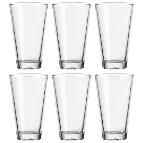 Leonardo Ciao Trink-Gläser, 6er Set, spülmaschinengeeignete Wasser-Becher aus Glas, Saft-Gläser, Getränke-Set, 300 ml, 012674