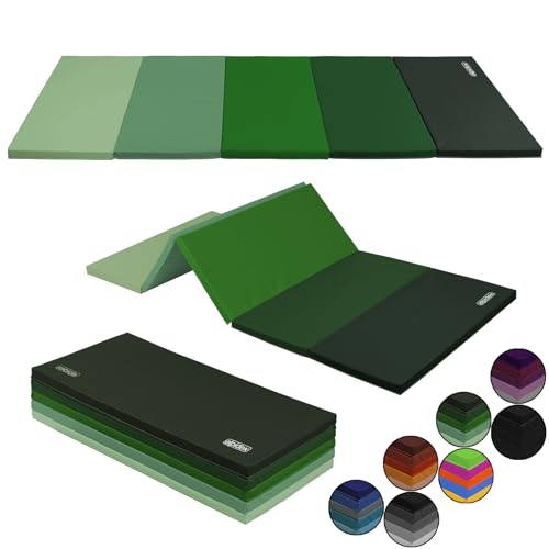 ALPIDEX Turnmatte klappbare Weichbodenmatte 185 x 78 x 3 cm Gymnastikmatte Sportmatte für zuhause Kinder Erwachsene, Farbe:grün