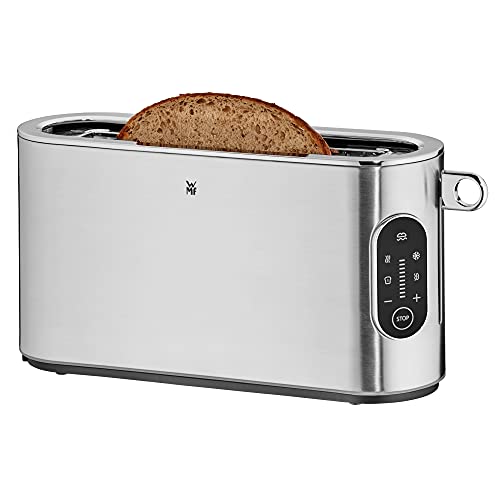 WMF Lumero Toaster Langschlitz mit Brötchenaufsatz, 2 Scheiben, XXL, Einseitiges Toasten, 1-Scheiben-Taste, 10 Bräunungsstufen, Toaster edelstahl matt