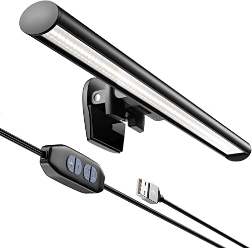 MIWATT e-Reading Bildschirm Lampe Mit einstellbarer Helligkeit und Farbton Funktion, USB LED Lampe Augenpflege, Silber