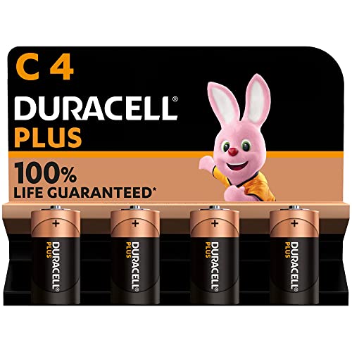 Duracell Plus C Baby Alkaline-Batterien, 1.5V LR14 MN1400, 4er-Pack