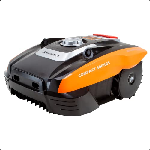 Yard Force FORCE Mähroboter COMPACT 300RBS bis zu 300 qm Bluetooth- und App-Steuerung, bürstenloser Motor, 20 V / 2,0 Ah Akku Schwarz/Orange