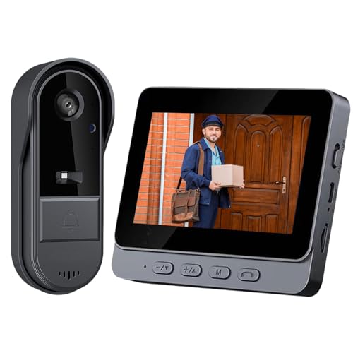 Kocusu Funkklingel mit Kamera 1080P,Kabellose Video Türklingel mit 4.3' Bildschirm Video,Kabellose Türklingel 1000mAh mit Kamera 170° Weitwinkelobjektiv,IP65 Wasserdicht,Video-Gegensprechanlage