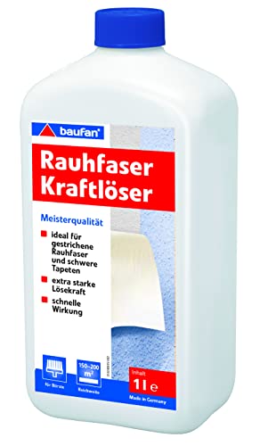 Baufan Rauhfaser-Kraftlöser 1l I Ideal für überstrichene Rauhfaser & schwere Tapeten I Extra starke Lösekraft & extrem hohe Durchdringungsfähigkeit