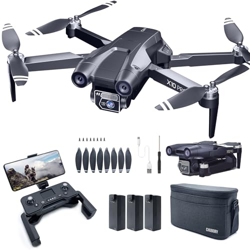 CHUBORY X10 PRO GPS-Drohne mit Kamera für Erwachsene 4K UHD, 90 Minuten Flugzeit, 1000 Meter Steuerreichweite, automatische Rückkehr, Folge-Modus, bürstenloser Motor, 5G RC-Quadcopter für Anfänger