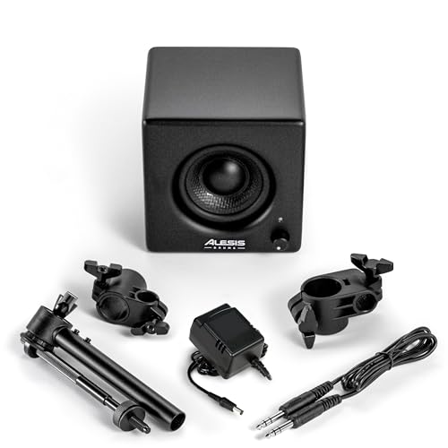 Alesis Nitro Amp 70W 3-Zoll kompakter E Schlagzeug Monitor Lautsprecher für Proben und Unterricht, Rack-montierbar, inklusive Klemmen