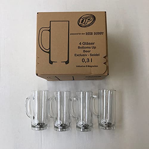 Beer Buddy, Glas, Seidel 0,3l im 4er Set