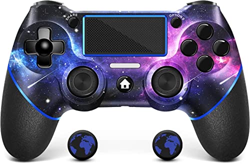 AchiIles Wireless Controller für PS4, Game Controller kompatibel mit PS4/Pro/Slim/PC Gamepad mit Turbo/Zurück Taste/Dual Vibration/6-Achsen Gyro Sensor/Touchpanel