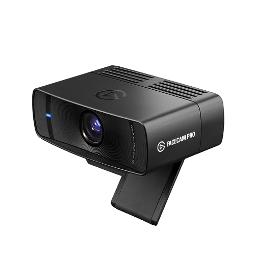 Elgato Facecam Pro, Ultra-HD-Webcam (4K60) für Livestreams, Gaming, Videokonferenzen, Sony-Sensor, fortgeschrittene Lichtkorrektur, bedienbar wie eine DSLR, Weitwinkel, für OBS, Teams, Zoom, PC/Mac