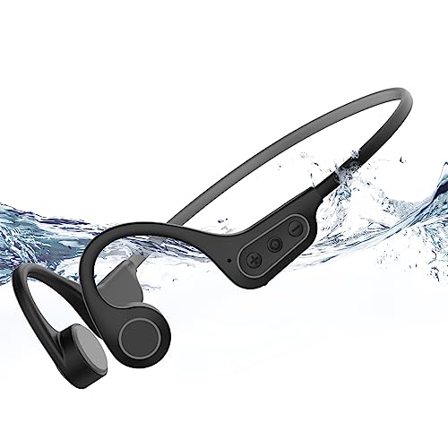 BADENBURG S2 Knochenschall Sport Kabellos Kopfhörer,Open-Ear Bluetooth 5.3 Kopfhörer,IP67 wasserdicht,mit 16GB Speicherkarte,Mikrofon, MP3 Modus,Perfekt zum Fitness,Laufen,Radfahren (Schwarz)