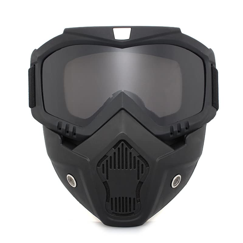 YouXiaor Motorradbrille Abnehmbare, Motocross Brille Motorrad Schutzbrille Staubschutz Brille Gesichtsmaske Winddicht Helm Nebelfest Winddicht Reiten Sonnenbrille Dirtbike Motocross (grau)