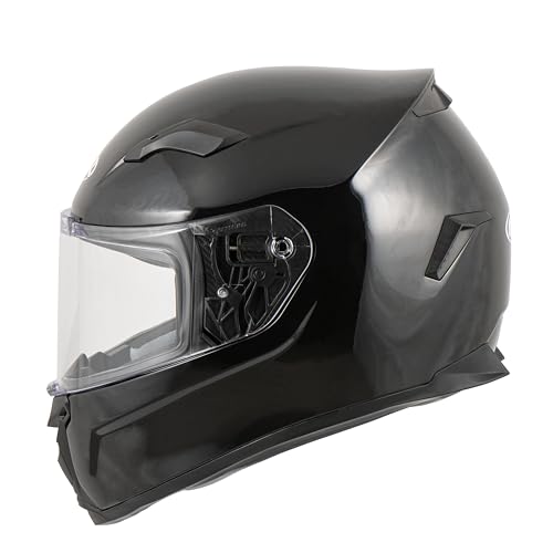 MTR S-6 Evo Integralhelm, Motorradhelm ECE 22.06 Zertifiziert - Maximale Verkehrssicherheit, Robuster & Leiser Motorrad Helm, Kinn & Kopf Belüftung, Roller Helm Herren & Damen, Schwarz, L